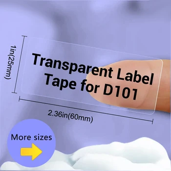 NIIMBOT D101 Прозрачная бумага для наклеек этикеток, водонепроницаемая и маслостойкая, самоклеящаяся Только для производителя этикеток D101