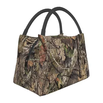 Охотничий камуфляж с камуфляжным рисунком, изолированные сумки для ланча для женщин, сезон листьев, леса, портативный термоохладитель, ланч-бокс для еды