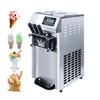 Настольный автомат для приготовления мягкого мороженого, Мороженицы из нержавеющей стали, Торговое оборудование для замораживания сладких рожков, торговый автомат