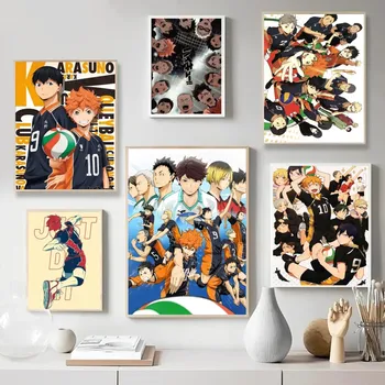 Хайкю!!! Плакаты аниме, Крафт-бумага, винтажный плакат, Настенная живопись, Изучение эстетического искусства, Наклейки на стену небольшого размера
