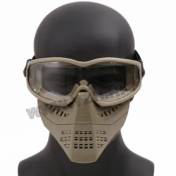 Тактическая Противотуманная Защитная Маска Goggle Full Face Mask Для Тактического Шлема Airsoft Paintball Противоударные Защитные Очки Accesso