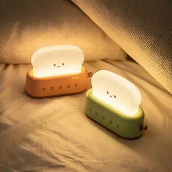 Новый светодиодный ночник для хлебопечки с USB зарядкой, затемняющий тостовую лампу, детские лампы для сна, забавный переключатель света