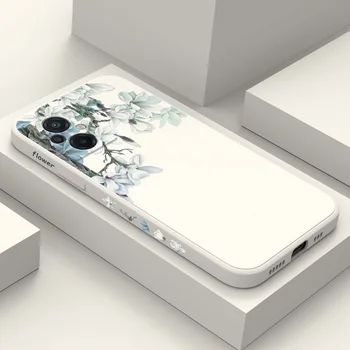 Деревянная Лилия Чехол Для Телефона Xiaomi Poco M5 M5S X5 F5 F4 X4 M4 F3 X3 M3 F2 X2 Pro C40 4G 5G GT Жидкий Силиконовый Чехол