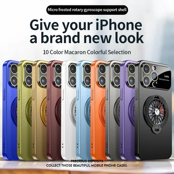 Вращающаяся Гироскопическая Магнитная Подставка чехол для телефона iPhone 12 11 13 14 15 Pro Max 14 15 Plus Magsafe Чехол для Беспроводной зарядки Телефона