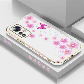 Роскошный чехол для телефона Cherry Butterfly с покрытием для Xiaomi Mi 13 13 Pro 12 12T 12S Ultra 11 11T Ultra 11 Lite 10 10T 9 9 Pro 8 Чехол