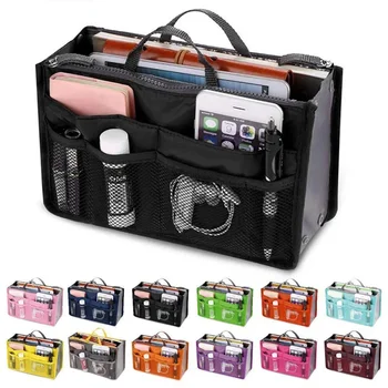 Сумка-органайзер Женская нейлоновая дорожная сумка-органайзер для сумок, кошелек, большой вкладыш, женская косметичка для макияжа, дешевая женская сумка-тоут