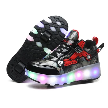Детская Деформационная обувь для катания на роликовых коньках Спортивная обувь для паркура Повседневная обувь Унисекс Детские Кроссовки для девочек и мальчиков со светодиодной подсветкой