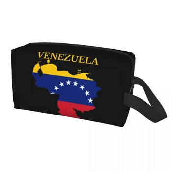  Карта Флаг Страны Косметичка Женская Kawaii Большой Емкости Республика Венесуэла Косметичка Для Макияжа Красота Сумки Для Хранения Туалетных Принадлежностей
