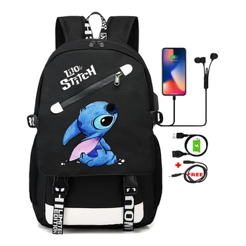 Холщовый рюкзак Lilo Stitch, рюкзак для девочки, мальчика, подростка, рюкзак для школы, Большая вместительная сумка для книг с принтом, подарок Диснея для детей