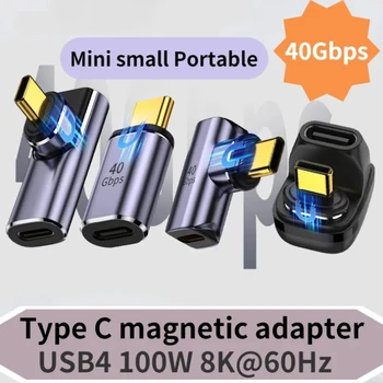 USB4 OTG Type C Магнитный Адаптер Type C к USB C Адаптеру PD 100 Вт Быстрая Зарядка 40 Гбит/с 8 К @ 60 Гц Магнитный Преобразователь для Thunderbolt 4