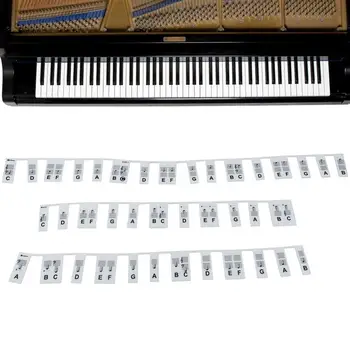 Наклейки на клавиатуру пианино Съемные наклейки на клавиатуру пианино Многоразовые наклейки для заметок на 88 клавишной клавиатуре без пасты для начинающих детей