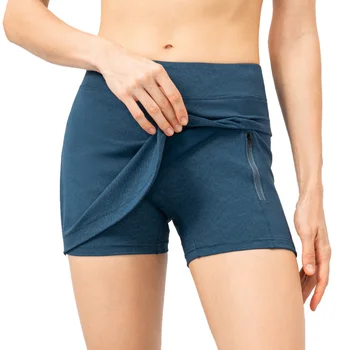 Спортивная юбка для йоги, обтягивающая теннисная юбка, пояс для фитнеса, теннисное платье с карманом