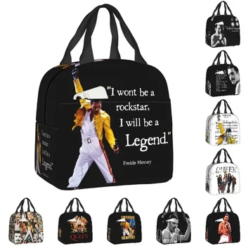 Женская сумка для ланча с цитатами из Queen Rock, портативный термос Freddie Mercury, ланч-бокс, Пляжные сумки для кемпинга, сумки для еды