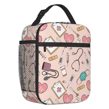 Забавная медсестринская изолированная сумка для ланча для пикника на открытом воздухе, Герметичный термоохладитель, коробка для бенто для женщин и детей