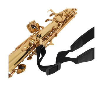 Шейный ремень для саксофона улучшенной длины, цветной, с мягкой нейлоновой подкладкой для саксофона Альт Тенор Баритон Сопрано, черный