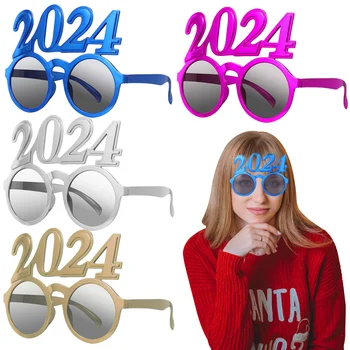 4 шт Очки 2024 года, Новогодние вечерние очки, принадлежности для вечеринок в канун Нового года