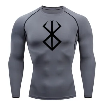 Футболка для бега, мужская компрессионная рубашка с длинным рукавом, Морская рыбалка, Защита от солнца, Вторая кожа, Быстросохнущая Спортивная одежда, одежда для спортзала, фитнеса