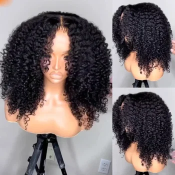 Бесклеевой 26-дюймовый парик с кудрявыми кружевами спереди плотностью 180% Черного цвета для чернокожих женщин с волосами младенца При ежедневной высокой температуре