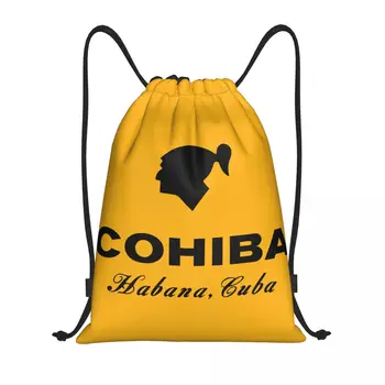 Кубинские сигары Cohiba Сумка на шнурке Женская Мужская Складная Спортивная сумка для спортзала, Рюкзаки для хранения покупок