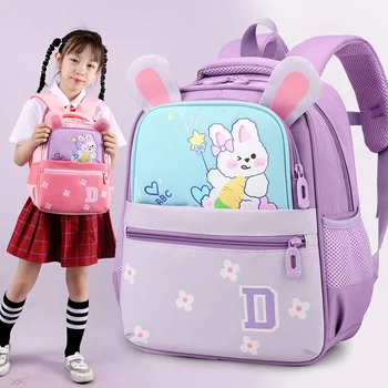Модный школьный рюкзак для студентов, милый детский рюкзак, водонепроницаемая легкая защита позвоночника, мультяшный школьный рюкзак