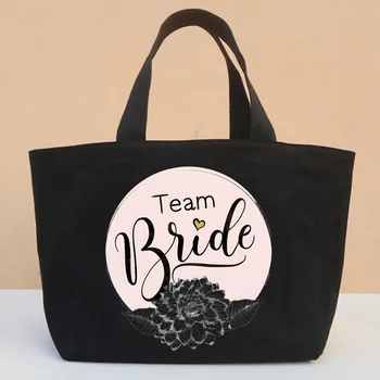 Команда Невесты, холщовая сумка с графическим мультяшным принтом, женская сумка Harajuku, забавная Эко-сумка для покупок большой емкости