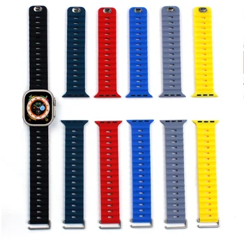Силиконовый Ремешок Для Apple Watch Band Ultra 2 49 мм Браслет Серии 8 7 45 мм 41 мм Ремешок Для Часов iWatch 6 5 4 3 SE 44 мм 40 мм 42 мм 38 мм