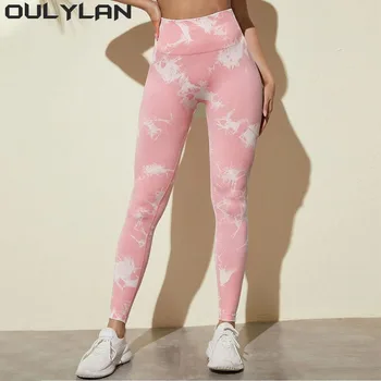 Oulylan Tie Dye, леггинсы для йоги, женские леггинсы для йоги с высокой талией, пуш-ап, колготки для спортзала, спортивные штаны для фитнеса, женские брюки для тренировки живота