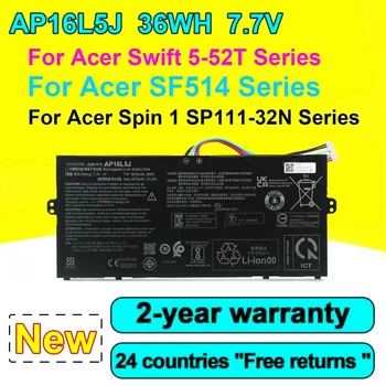 НОВЫЙ аккумулятор для ноутбука AP16L5J 2ICP4/91/91 для Acer SF514-52T-59YX SF514-52T-59ZG SF514-52T-511E SF514-52T-5847 36Wh 7,7V 4670mAh