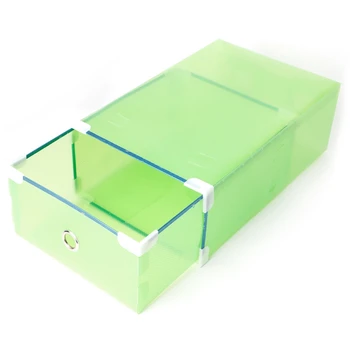Складной Пластиковый Прозрачный Ящик для Футляра Для Хранения Обуви, Штабелируемая Коробка Для Организации Прямой доставки