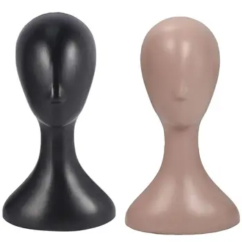 2шт Женская голова с высокой пластиковой головкой, парик, женская модель головы - Натуральный и черный