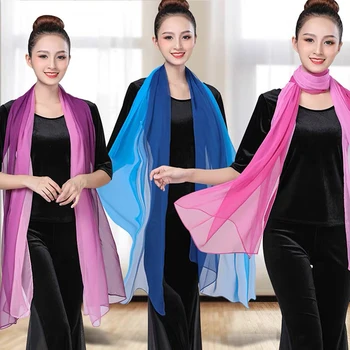 Однотонный шарф градиентного цвета, женский платок, Длинная шаль и палантины, Летняя Бандана, Элегантный Хиджаб 160x50 см