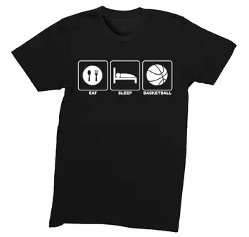 Мужская футболка Eat Sleep Basketball Sports Fan, подарок для команды на день игры, футболка с воротником-стойкой на корте