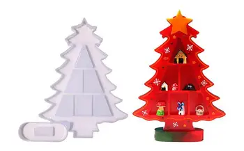Форма из смолы Рождественской елки, креативные подвесные украшения для Рождественской елки, мини-декоративная нелипкая форма для свечей для украшения дома