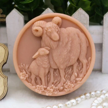 3D милые овечки, круглые формы для мыла, силиконовые формы для мыловарения, поделки из глины, гипса, смолы, формы для украшения тортов
