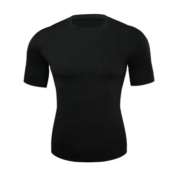 Быстросохнущие мужские футболки для занятий в тренажерном зале, черные, Белые, Эластичные компрессионные футболки, спортивная одежда для бега, баскетбола, бодибилдинга.