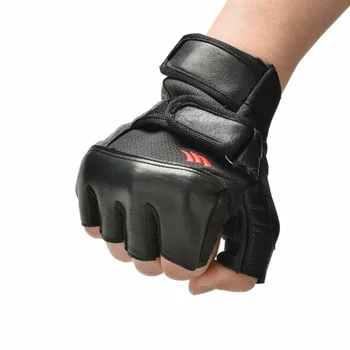 1 пара мужских черных тренировочных перчаток для запястья, спортивные перчатки для занятий фитнесом, из искусственной кожи, для поднятия тяжестей, для тренажерного зала