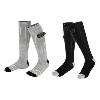 Носки с подогревом, мужские и женские электрические носки с аккумулятором емкостью 4000 мАч Для пеших прогулок, кемпинга, катания на лыжах