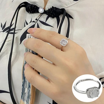 Кольцо с халцедоном из 100% стерлингового серебра 925 пробы для женщин, девочек, ювелирные изделия с геометрическим квадратным дизайном, Подарок на День рождения, Прямая поставка