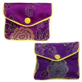 Традиционная шелковая дорожная сумка с китайской вышивкой, Подарочные пакеты в рулонах для ювелирных изделий