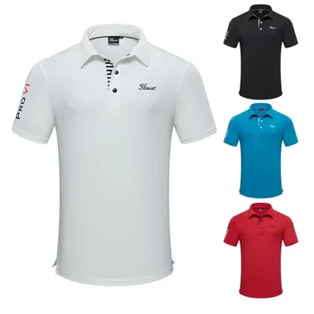 Camiseta de Golf para hombre, ropa deportiva de verano, camisa de manga corta, Polo de ajuste seco