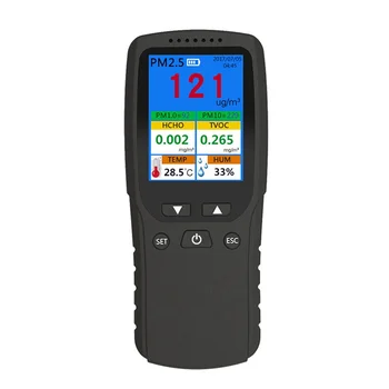 Монитор качества воздуха 9 в 1 Внутри и снаружи помещений PM2.5, PM1.0, PM10, HCHO, Детектор-Тестер, Датчик температуры и влажности