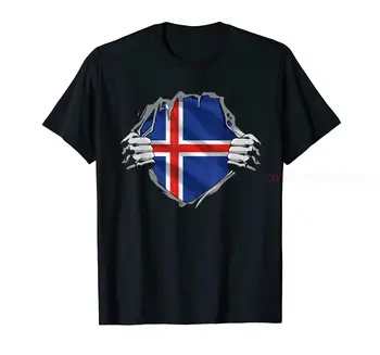 100% Хлопок, Футболка с Флагом Исландии Super Icelander Heritage Proud, МУЖСКИЕ ЖЕНСКИЕ Футболки УНИСЕКС, Размер S-6XL