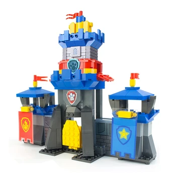Игрушки из строительных блоков Paw Patrol серии Rescue Knight, Сторожевая башня, База спасения, Командный центр, смотровая башня, подарки для детей