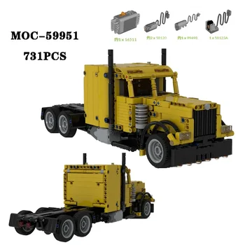 Классический строительный блок MOC-59951 маленький грузовик, игрушка для сращивания высокой сложности, 731 шт., игрушка для взрослых и детей, подарок на день рождения