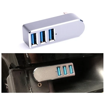 Автомобильный USB-КОНЦЕНТРАТОР 4-Портовый Разветвитель Адаптера-Органайзера Для Tesla Model 3 Y 2017-2021
