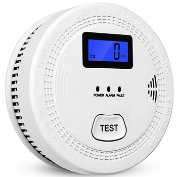 2 В 1 CO & Smoke Alarm Детектор дыма с сигнализацией 85 ДБ, Для дома и Кухни, ЖК-экран, A