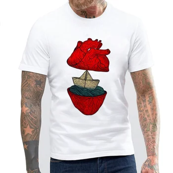 Мужская модная дизайнерская футболка с принтом в виде сердца, забавные футболки в стиле харадзюку, хипстерские крутые топы с круглым вырезом