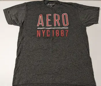 Aeropostale Мужская футболка AERO NYC 1987 Серого цвета, Размер L