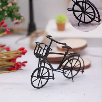 Модель велосипеда Iron Art 1: 12 Ручной работы, черные велосипедные миниатюры, реквизит для съемок