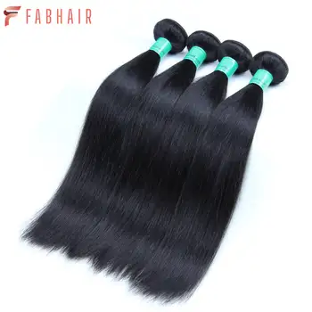 FABHAIR Бразильские прямые пучки волос 100% Remy Натуральные волосы Плетение Пучков Прямые Натуральные волосы для наращивания 1/3/4 шт.